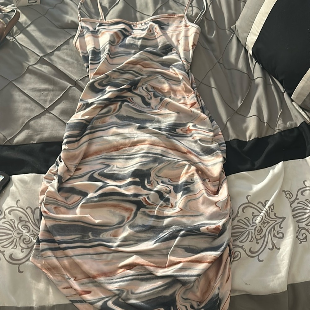Marble ruched dress